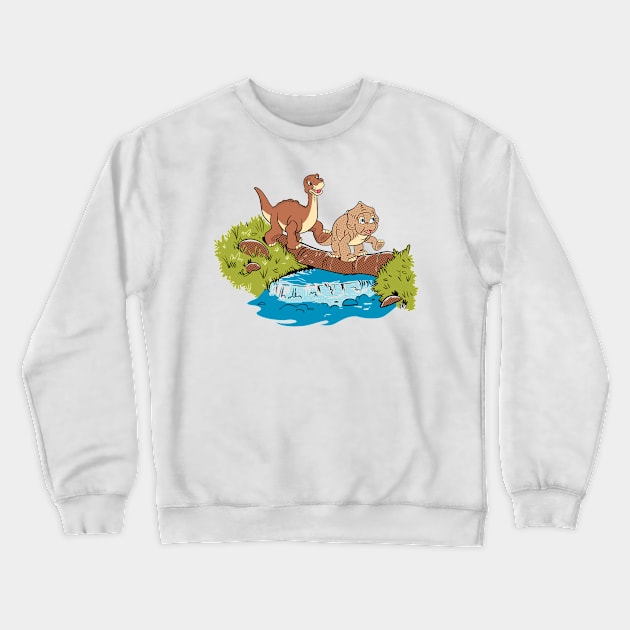 Another time / Cute Dinosaur Crewneck Sweatshirt by leepianti